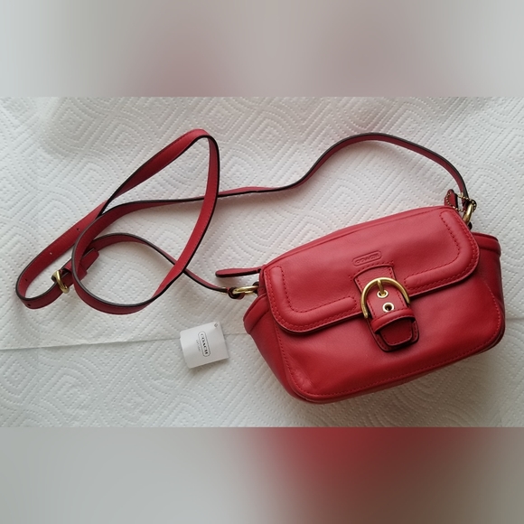 Coach Bags Coach Campbell Leather Camera Bag Crossbody Red Poshmark